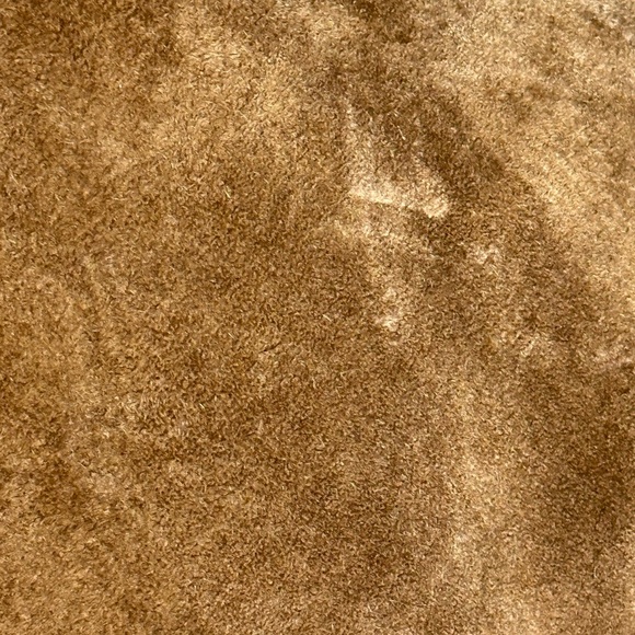 IVY brown leather suede button front cross stitching women’s coat size medium - Picture 4 of 6